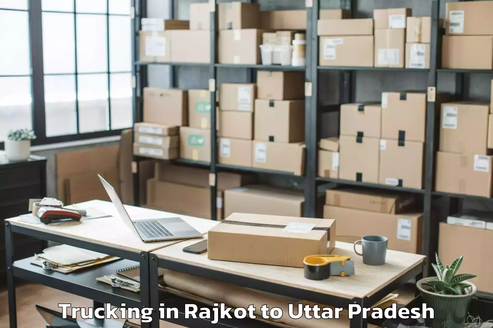 Easy Rajkot to Gahmar Trucking Booking